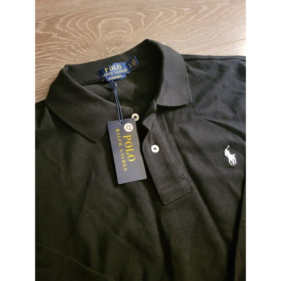 NWT POLO RALPH LAUREN ICONIC 2 BUTTON PLACKET PONY L/S MENS SHIRT Black XL SLIM - Picture 2 of 3